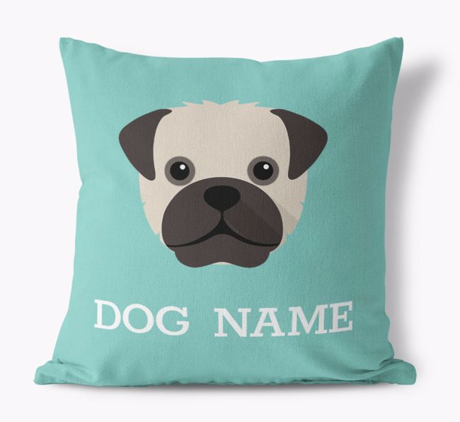 {dogsName}'s Icon: Personalised {breedFullName} Canvas Cushion